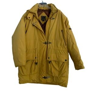 Vintage Foxrun Chore Barn Down Quilted Equestrian Mural Lining Coat Sz M